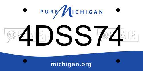 4DSS74 Michigan License Plate