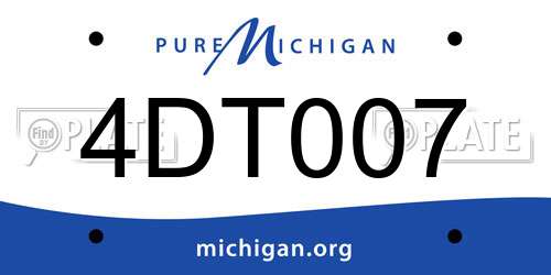 4DT007 Michigan License Plate