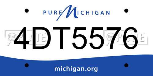 4DT5576 Michigan License Plate