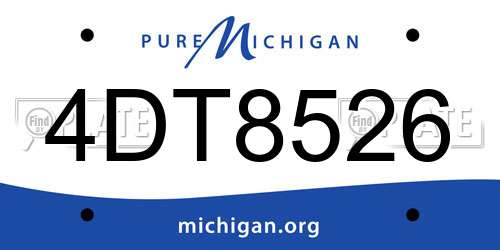 4DT8526 Michigan License Plate