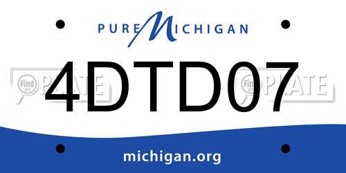 4DTD07 Michigan License Plate