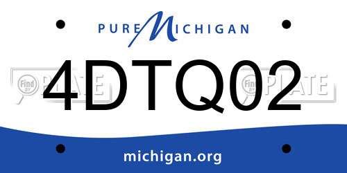 4DTQ02 Michigan License Plate