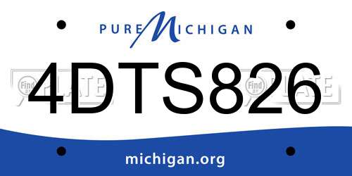 4DTS826 Michigan License Plate