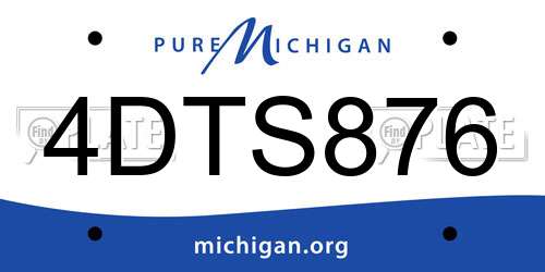 4DTS876 Michigan License Plate