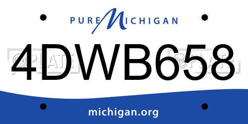 4DWB658 Michigan License Plate