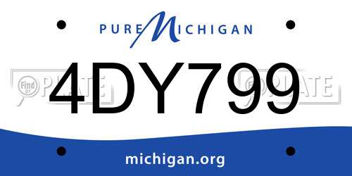4DY799 Michigan License Plate