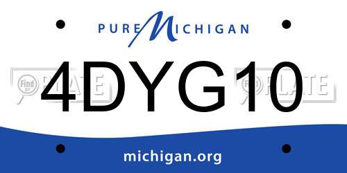 4DYG10 Michigan License Plate