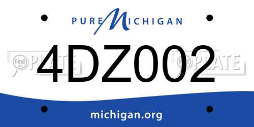 4DZ002 Michigan License Plate