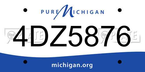 4DZ5876 Michigan License Plate
