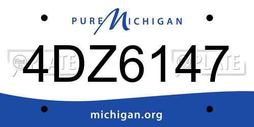 4DZ6147 Michigan License Plate