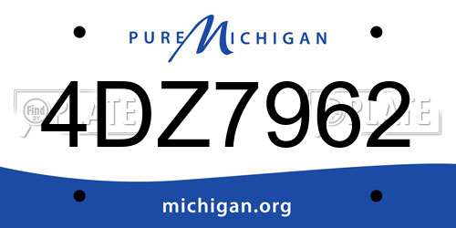4DZ7962 Michigan License Plate