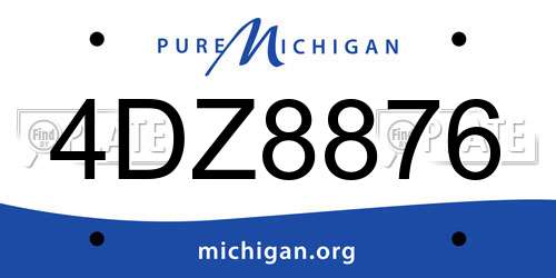 4DZ8876 Michigan License Plate
