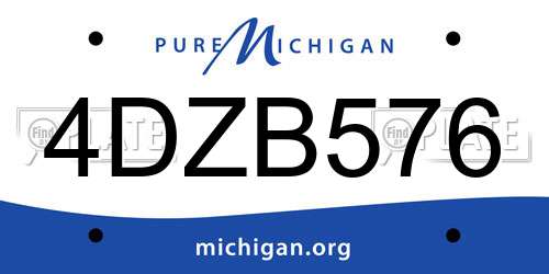 4DZB576 Michigan License Plate