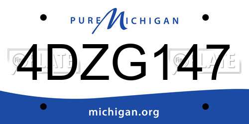 4DZG147 Michigan License Plate