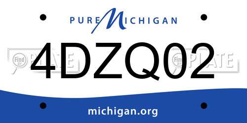 4DZQ02 Michigan License Plate