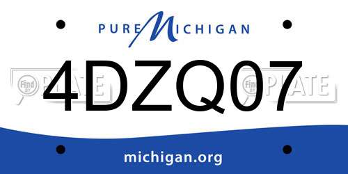 4DZQ07 Michigan License Plate