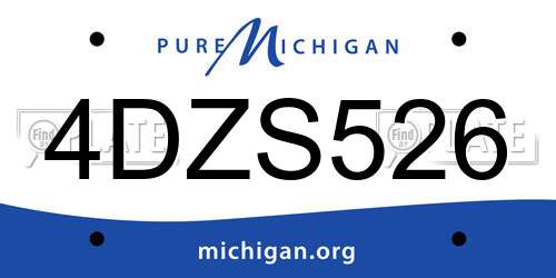 4DZS526 Michigan License Plate