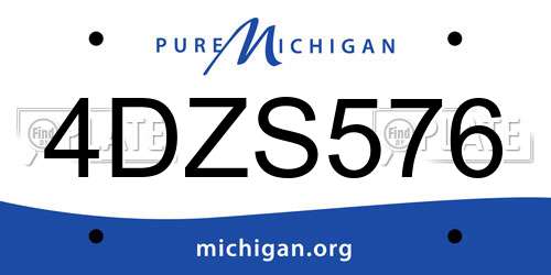 4DZS576 Michigan License Plate