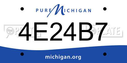 4E24B7 Michigan License Plate