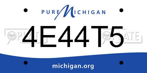 4E44T5 Michigan License Plate