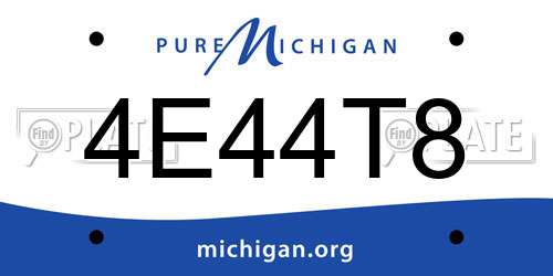 4E44T8 Michigan License Plate
