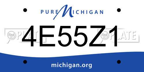 4E55Z1 Michigan License Plate