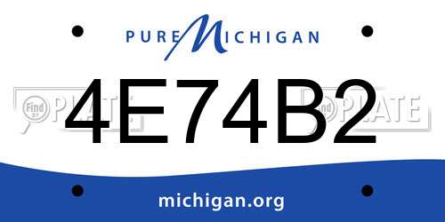 4E74B2 Michigan License Plate