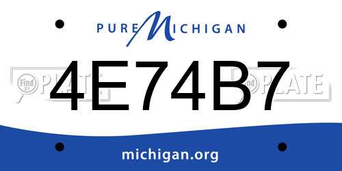 4E74B7 Michigan License Plate