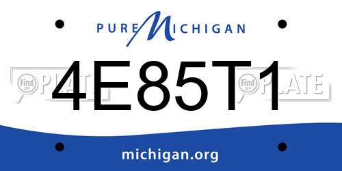 4E85T1 Michigan License Plate