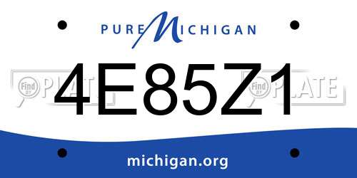 4E85Z1 Michigan License Plate