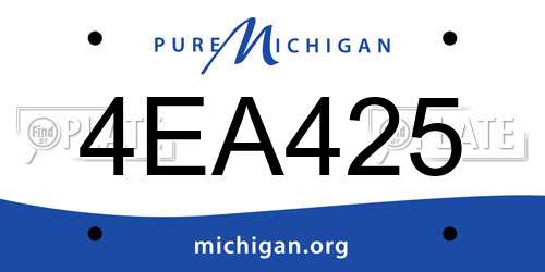 4EA425 Michigan License Plate