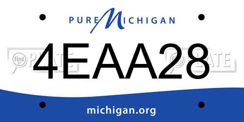 4EAA28 Michigan License Plate