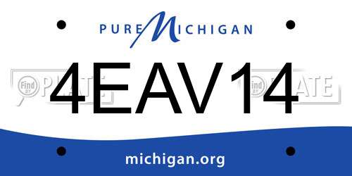 4EAV14 Michigan License Plate