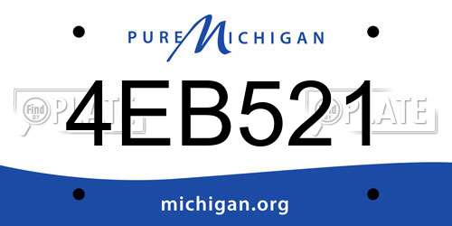4EB521 Michigan License Plate