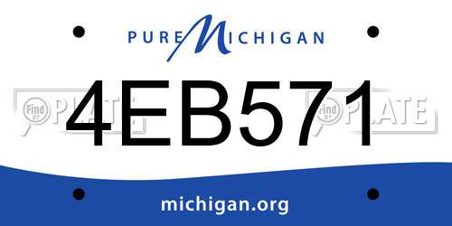 4EB571 Michigan License Plate
