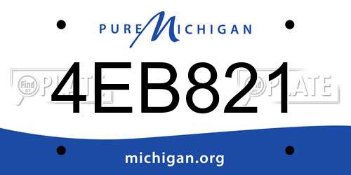 4EB821 Michigan License Plate