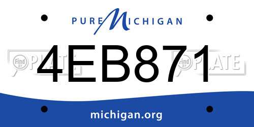 4EB871 Michigan License Plate