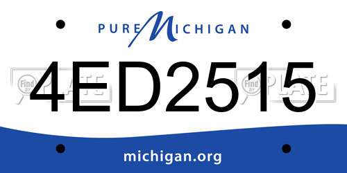 4ED2515 Michigan License Plate