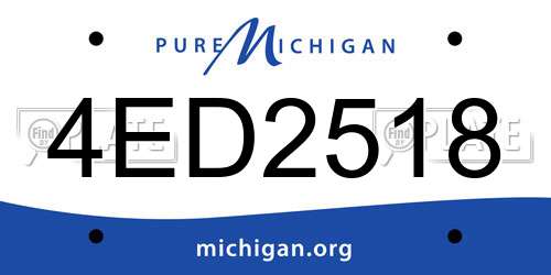 4ED2518 Michigan License Plate