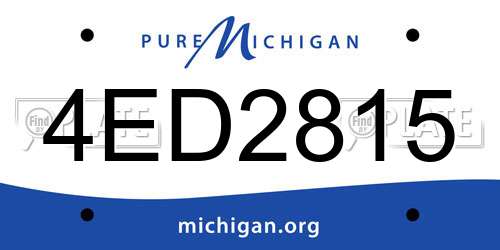 4ED2815 Michigan License Plate