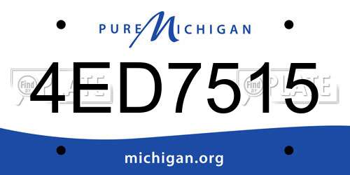 4ED7515 Michigan License Plate