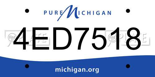 4ED7518 Michigan License Plate