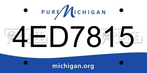 4ED7815 Michigan License Plate