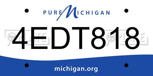 4EDT818 Michigan License Plate