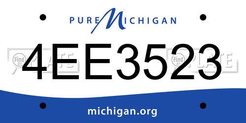 4EE3523 Michigan License Plate
