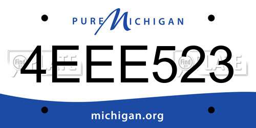 4EEE523 Michigan License Plate