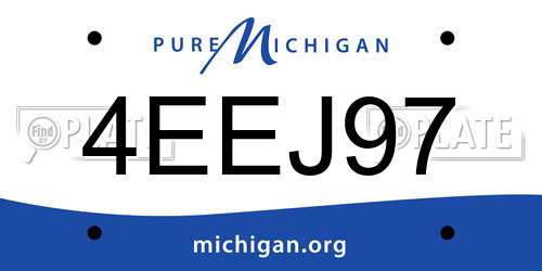 4EEJ97 Michigan License Plate