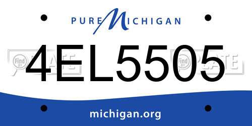 4EL5505 Michigan License Plate