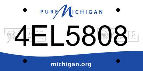 4EL5808 Michigan License Plate