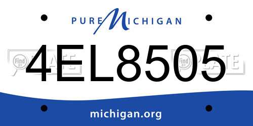4EL8505 Michigan License Plate